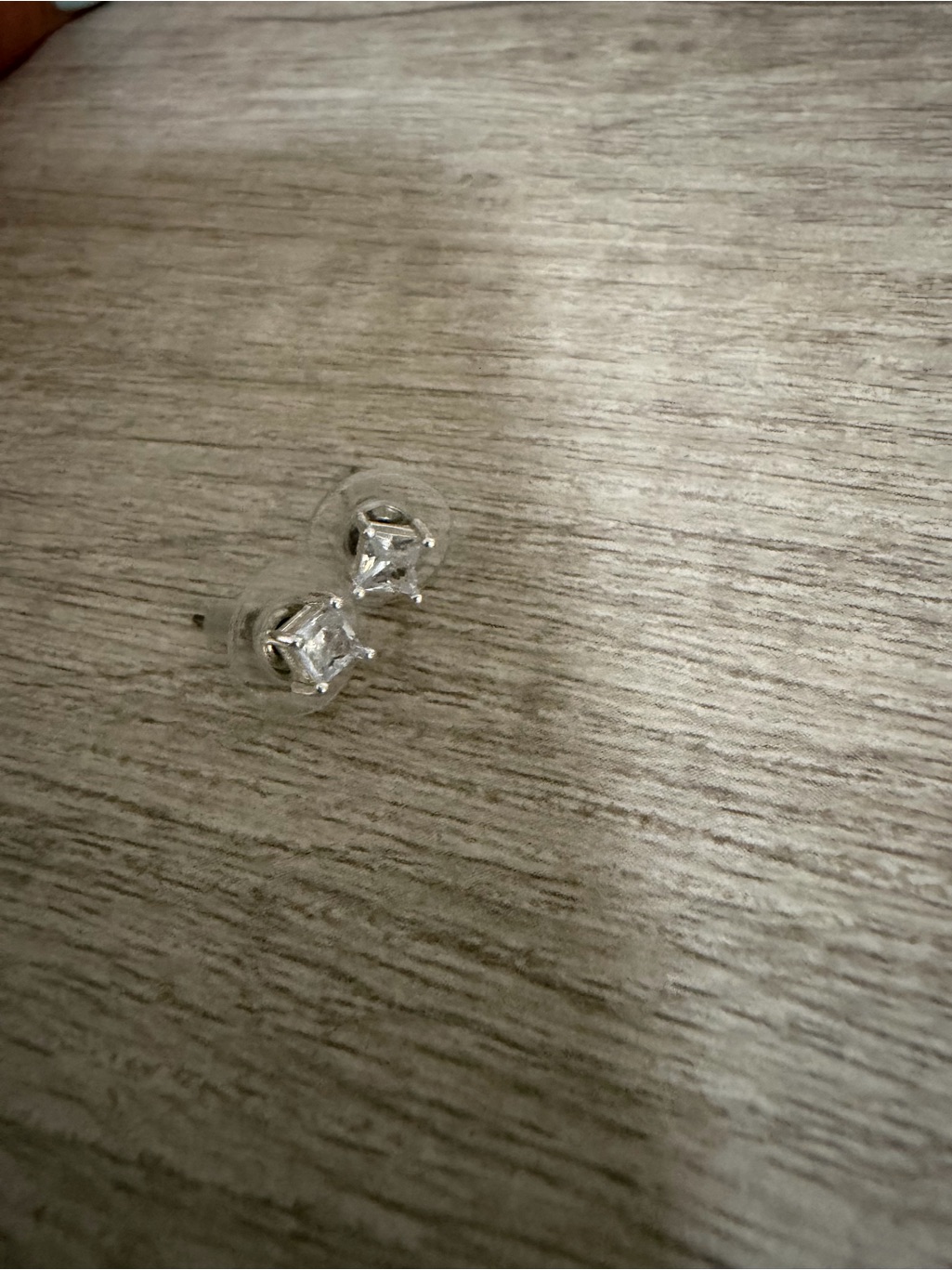Clear Square Cubic Zirconia Stud Earrings